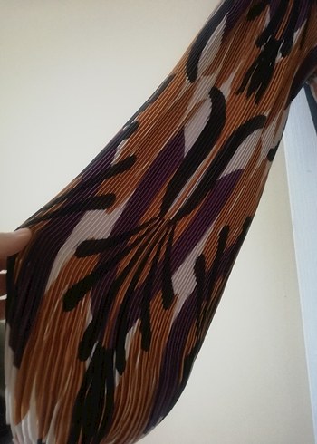 Bohem Desenli Uzun Kol Kahverengi Elbise arksina kumas hatasi vr - Görsel 9