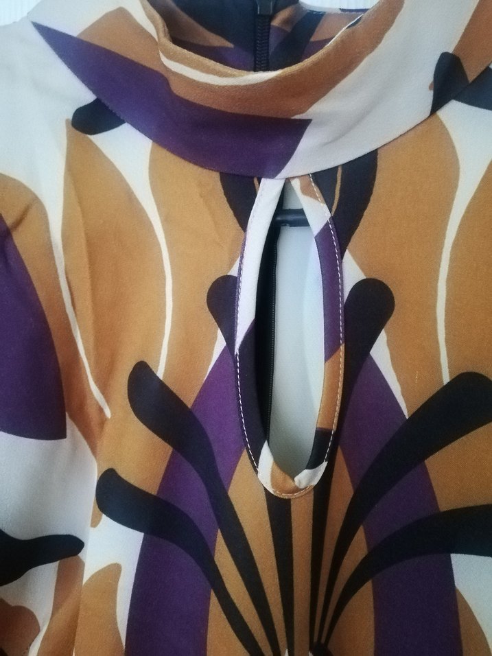 Bohem Desenli Uzun Kol Kahverengi Elbise arksina kumas hatasi vr - Görsel 4