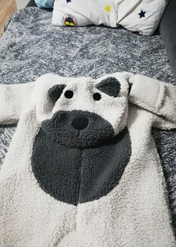 Gri Kürklü Bebek Tulumu hic giyilmedi sadece yikandi - Görsel 3