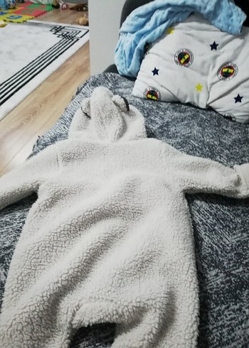 Gri Kürklü Bebek Tulumu hic giyilmedi sadece yikandi - Görsel 4
