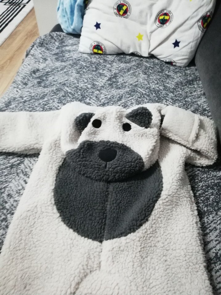 Gri Kürklü Bebek Tulumu hic giyilmedi sadece yikandi - Görsel 2