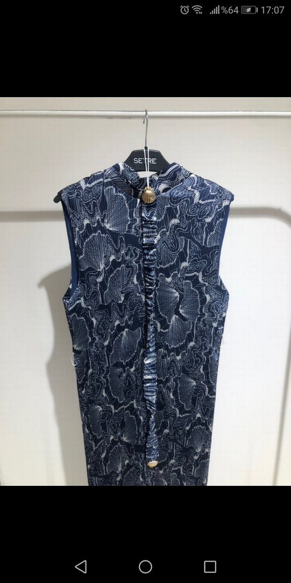 Gri Yılan Desenli Yüksek Yakalı Uzun Elbise setrw marka - Görsel 3