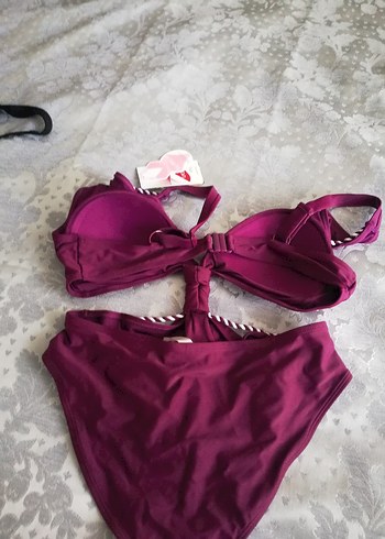 Bordo Zincir Detaylı Strappy Kadın Mayo etiketli urun - Görsel 5