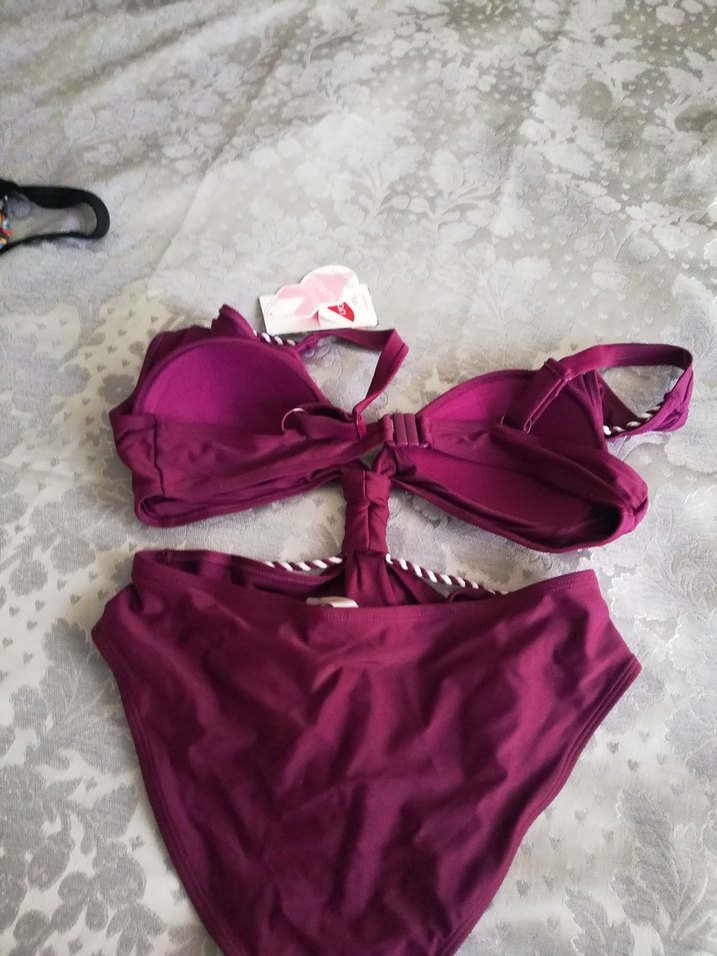 Bordo Zincir Detaylı Strappy Kadın Mayo etiketli urun - Görsel 5