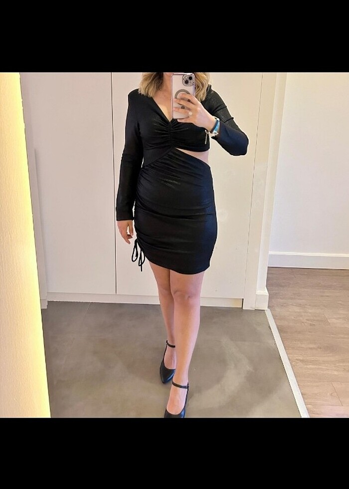 Setre gece elbisesi siyahi bende mevcut - Görsel 4