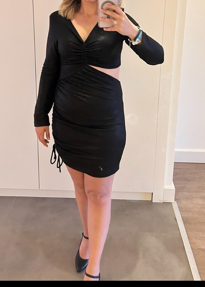 Setre gece elbisesi siyahi bende mevcut - Görsel 5