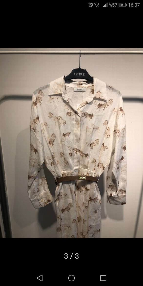 Bej Uzun Kollu Kemerli Uzun Elbise setre elbisesi - Görsel 3