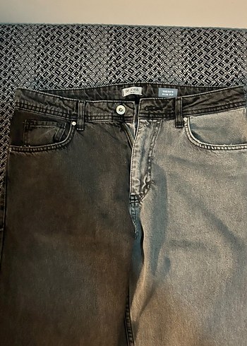 Diğer Koyu Gri Yikamali Denim Jean
