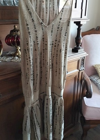 Bej pullu abiye - Görsel 4