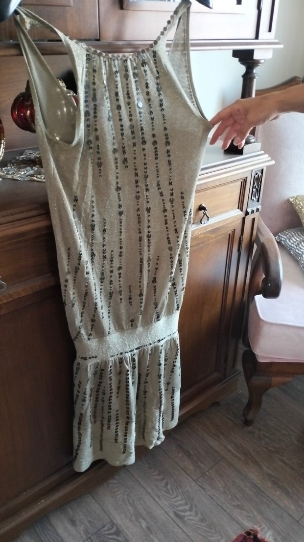 Bej pullu abiye - Görsel 2