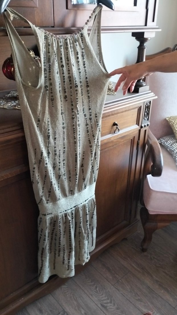 Bej pullu abiye - Görsel 3