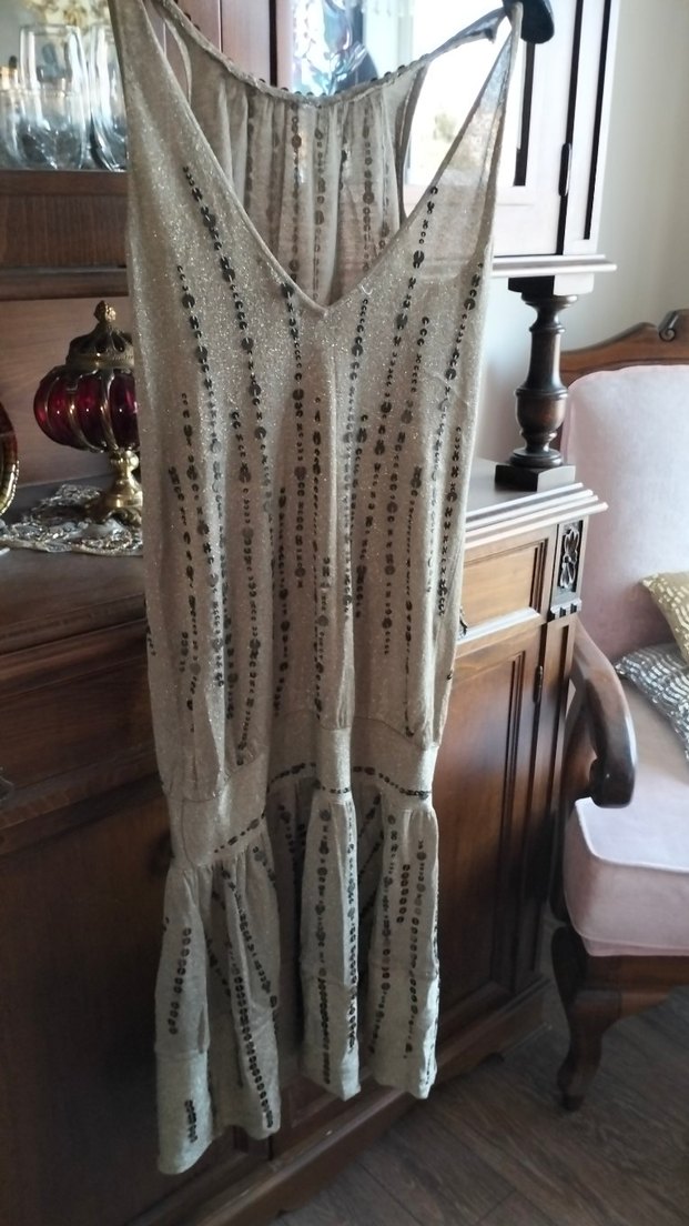 Bej pullu abiye - Görsel 4