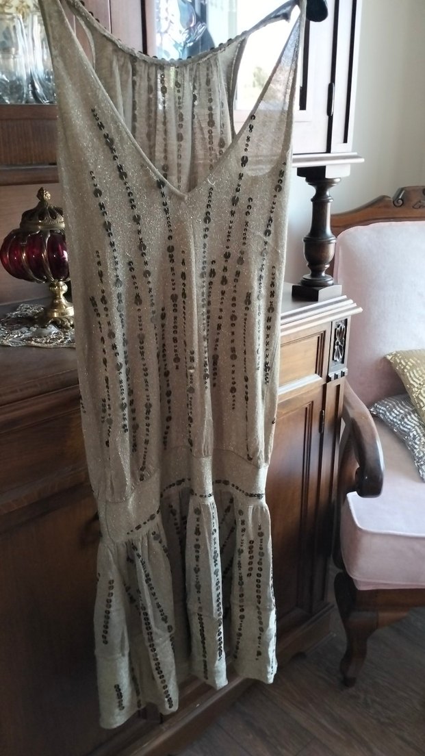 Bej pullu abiye - Görsel 5