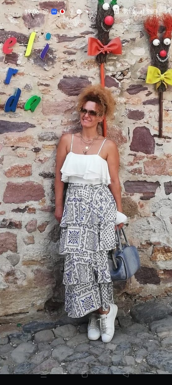 Bohem Tarzda Kat Kat Midi Etek - Görsel 3