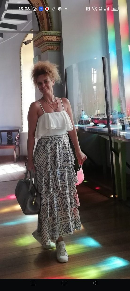 Bohem Tarzda Kat Kat Midi Etek - Görsel 2