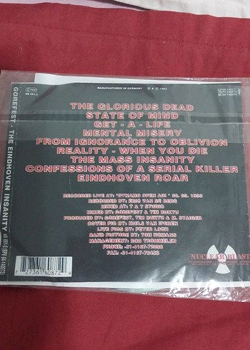 Gorefest - The Eindhoven Insanity Cd - Görsel 2