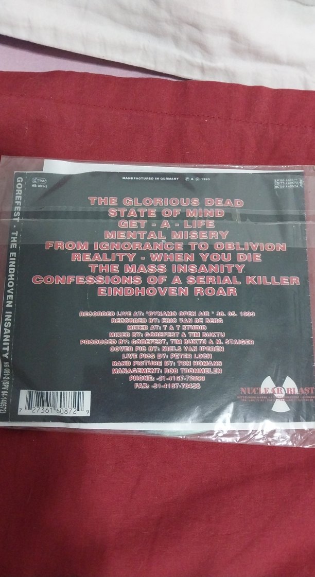 Gorefest - The Eindhoven Insanity Cd - Görsel 2