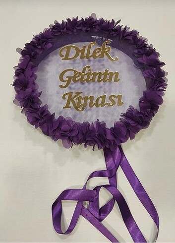 Kına Gecesi Gelin Tefi Mor İsme Özel