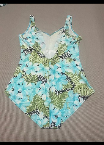 Turkuaz Çiçek Desenli Zeki triko mayo - Görsel 3