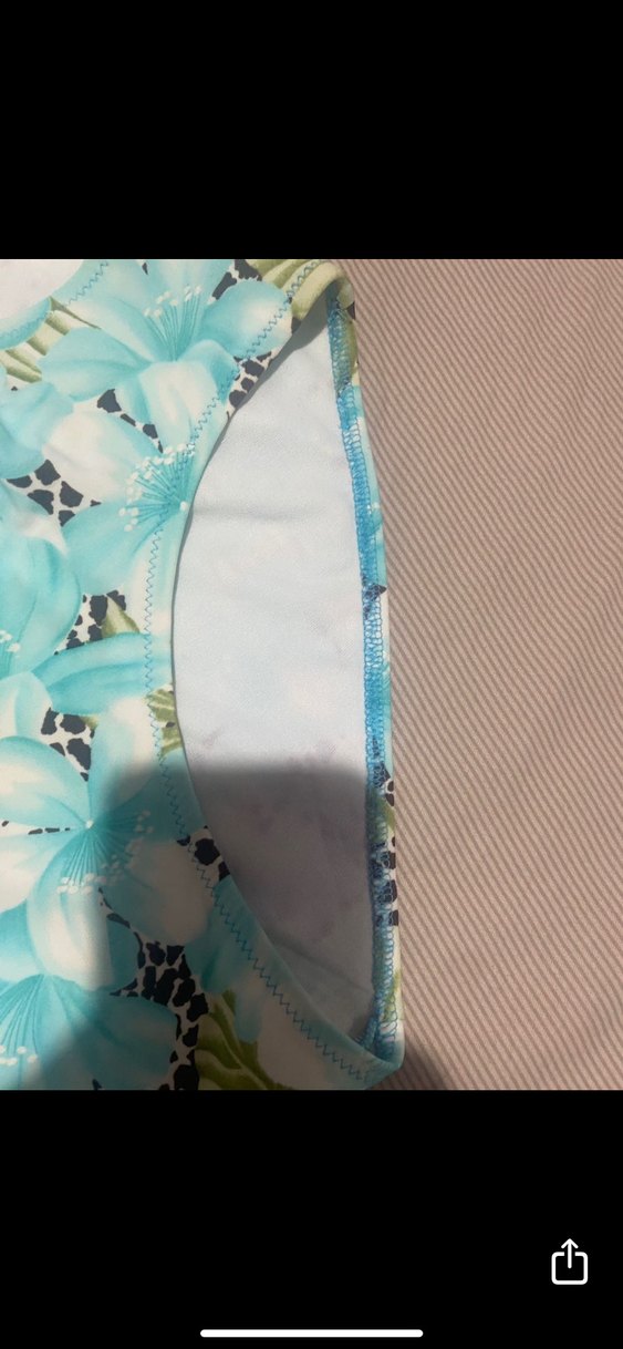 Turkuaz Çiçek Desenli Zeki triko mayo - Görsel 5