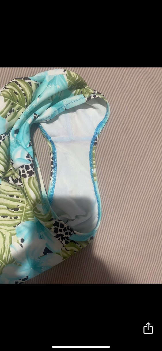 Turkuaz Çiçek Desenli Zeki triko mayo - Görsel 4