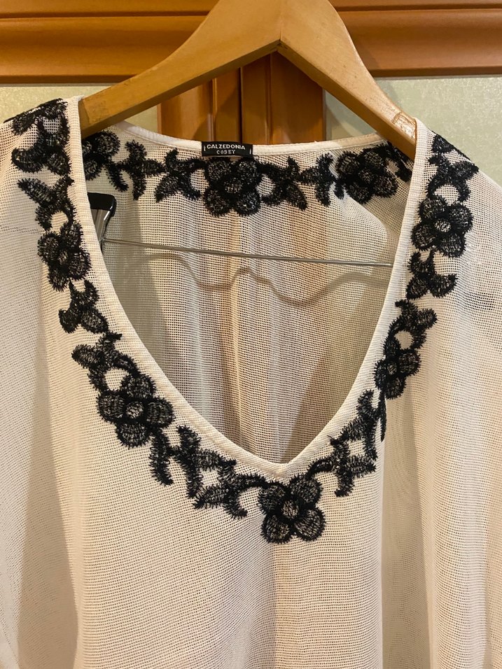 Dantel Detaylı İşlemeli Bohem mayo üstü - Görsel 3