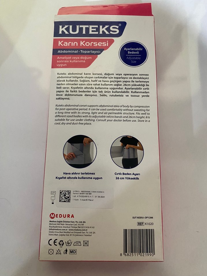 Ayarlanabilir Gri Karın Korsesi - Görsel 2