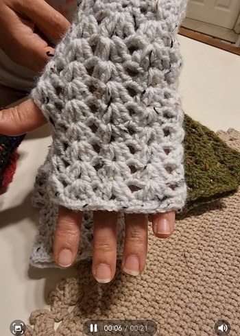 Bohem Tarz Kadın Örgü Eldivenler parmaksiz - Görsel 5