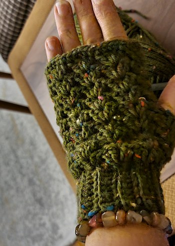 Bohem Tarz Kadın Örgü Eldivenler parmaksiz - Görsel 4