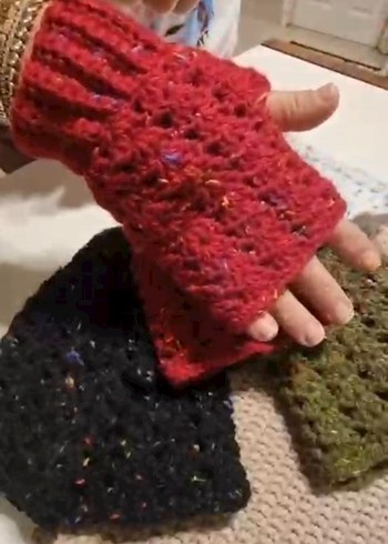 Bohem Tarz Kadın Örgü Eldivenler parmaksiz - Görsel 6