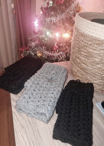 Bohem Tarz Kadın Örgü Eldivenler parmaksiz - Görsel 3