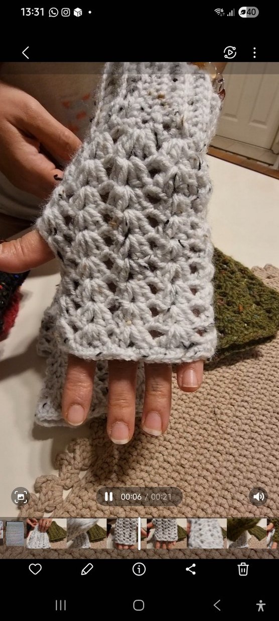 Bohem Tarz Kadın Örgü Eldivenler parmaksiz - Görsel 5