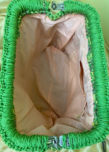 Örgü Kadın Portföy Çanta Yeşil burslu - Görsel 5