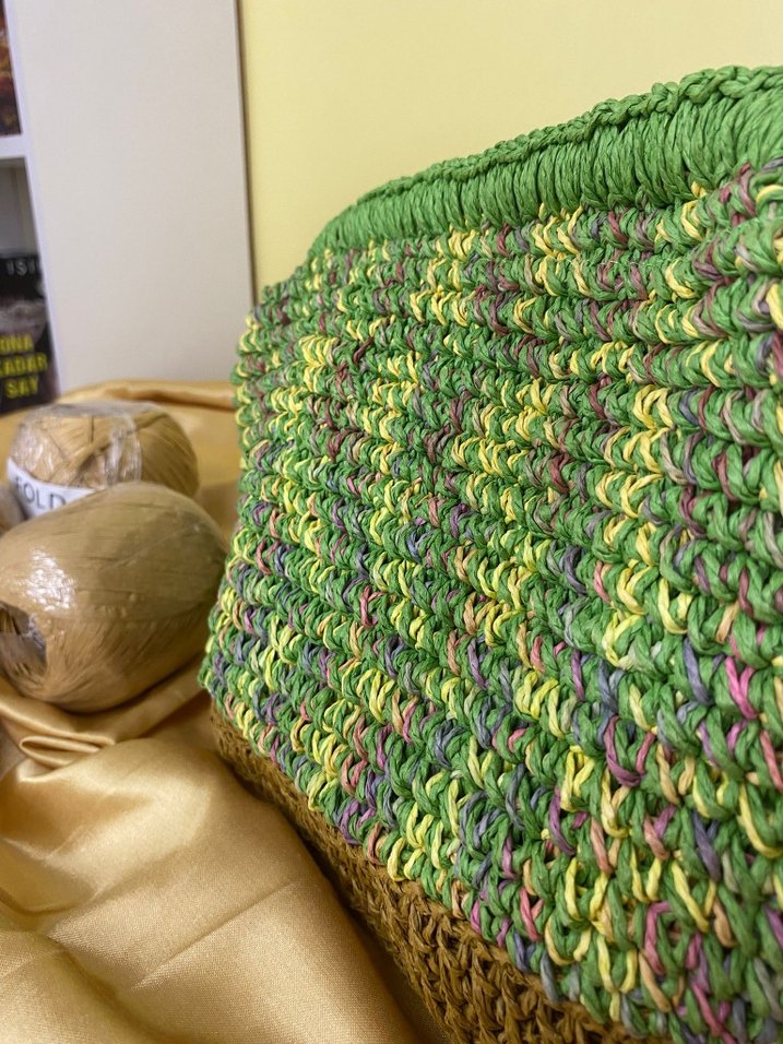 Örgü Kadın Portföy Çanta Yeşil burslu - Görsel 4