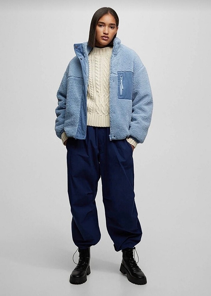 PULL AND BEAR YÜNLÜ MONT - Görsel 3