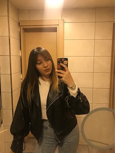 Bershka Balon kol deri ceket