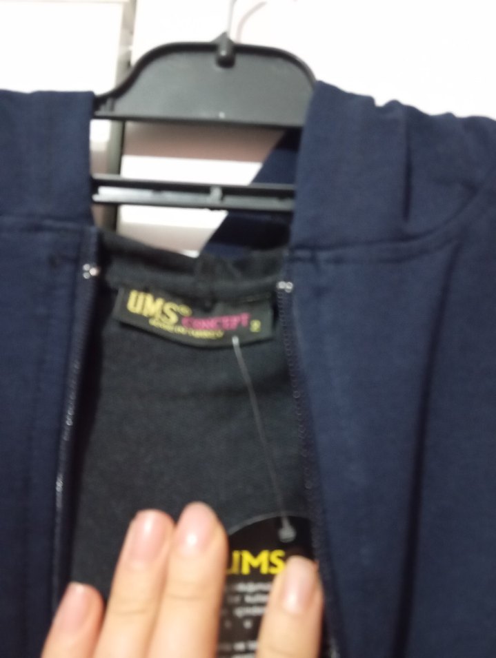 Kadın Lacivert Uzun Fermuarlı Spor Kapşon - Görsel 3