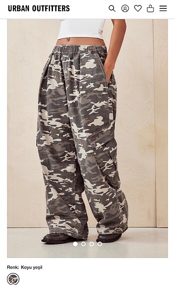 Urban Outfitters bdg kamuflaj baggy kargo pantolon