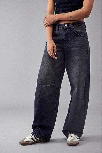 bdg tokalı kemerli baggy jean