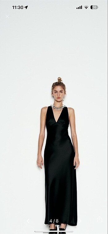 Zara saten elbise