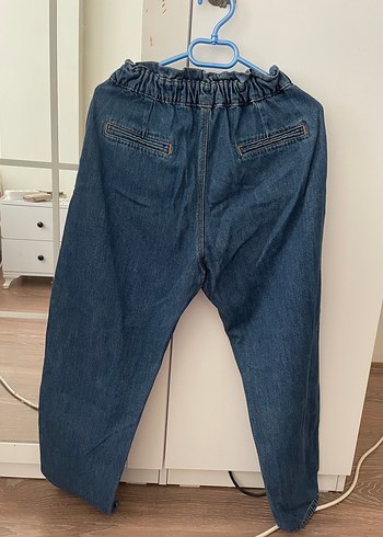 Kadın Mavi Loose Fit Midi Kot Pantolon - Görsel 3