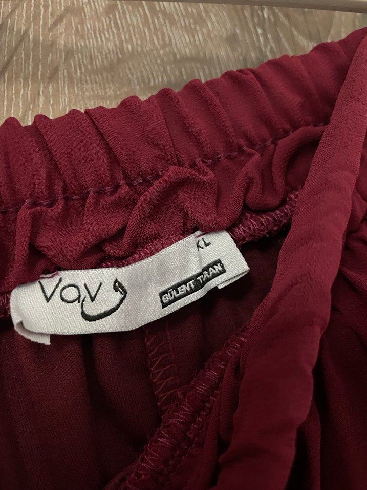 Bordo Volanlı Pilili Uzun Kadın Etek - Görsel 5