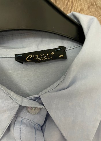 Mavi Bol Kesim Gömlek - Görsel 7