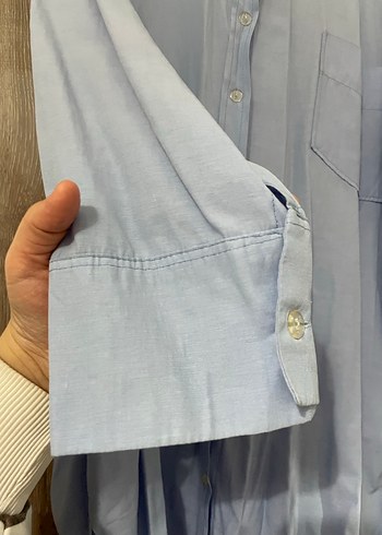 Mavi Bol Kesim Gömlek - Görsel 4