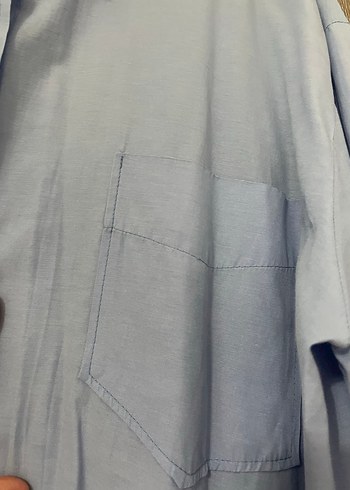 Mavi Bol Kesim Gömlek - Görsel 6