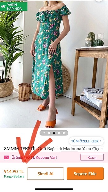 38 Beden Çiçek Desenli Elbise