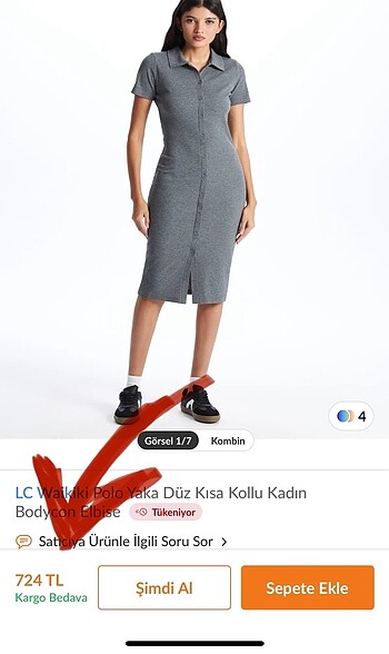 38 Beden gri Renk Kadın Elbise