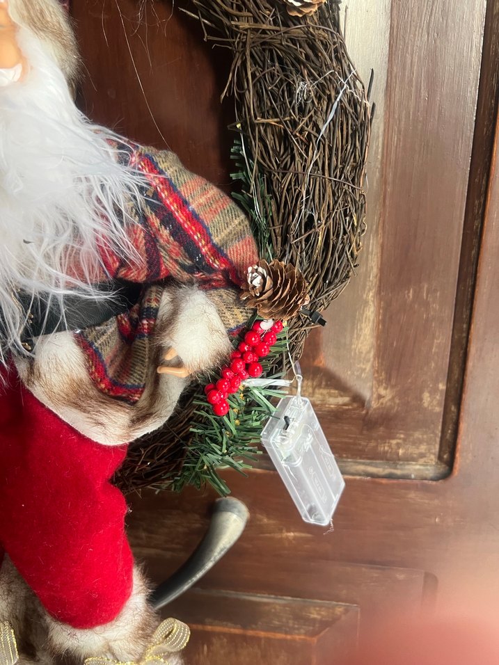 Renkli Noel Baba Figürü Kapı Süsü 50 cm led ışıklı - Görsel 3