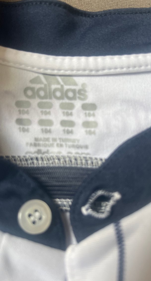 Düğmeli Beyaz Erkek Kısa Kollu Forma adidas 104 cm - Görsel 3