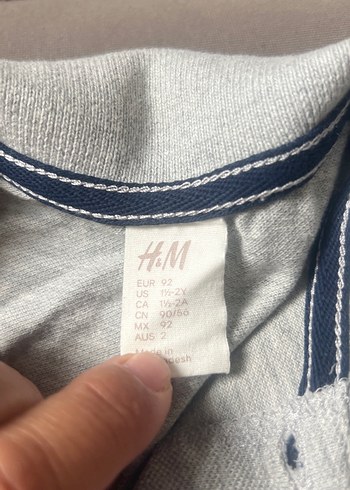 Gri Pamuklu Erkek Bebek Kısa Kollu Body h&m 1,5-2 yaş - Görsel 2